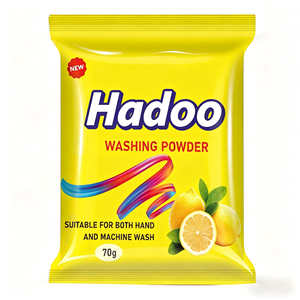Detergente en Polvo para Ropa con Aroma a Limón, Ecológico, con Logotipo Personalizado, 70 g x 50 Bolsas, Espuma Abundante - Product Image 1