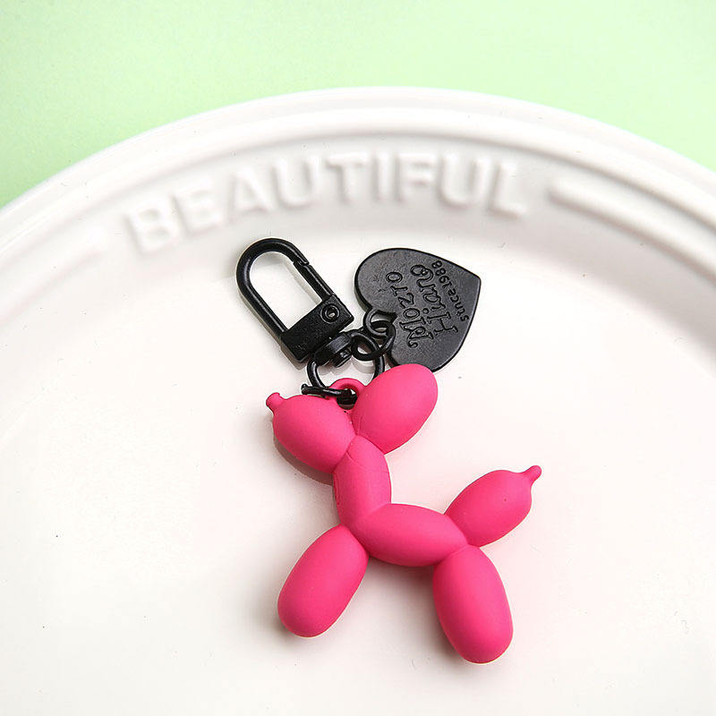 Frosted rose red puppy + black heart