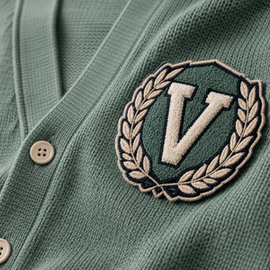 <span class=keywords><strong>Cardigan</strong></span> personalizzato da Varsity Factory OEM ciniglia lettera Patch <span class=keywords><strong>cotone</strong></span> misto <span class=keywords><strong>cotone</strong></span> maglieria produttore di <span class=keywords><strong>Cardigan</strong></span> Letterman Preppy - Product Image 3