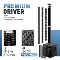 [Nuevo] Sistema de Sonido Profesional Accuracy Pro Audio AC63, Columna Line Array Activa y Portátil