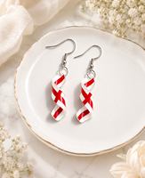 Pendientes Colgantes Patrióticos de Acrílico con Bandera Nacional Personalizada, Pendientes Patrióticos en Espiral Retorcida para Mujer, Joyería al por Mayor OEM ODM