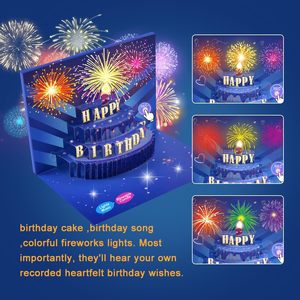 3D Pop Up blowable LED NẾN bánh sinh nhật với ánh sáng và âm nhạc và ghi âm chức năng chúc mừng sinh nhật thiệp chúc mừng cho món quà - Product Image 4