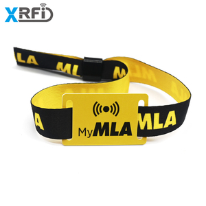 LOGO personnalisé, événement du Festival actif, RFID, NFC, Bracelet en tissu tissé avec <span class=keywords><strong>Code</strong></span> QR - Product Image 4
