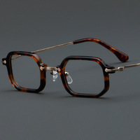 2024 plus récent lunettes personnalisées haut de gamme petit cadre acétate métal carré Prescription hommes montures de lunettes optiques