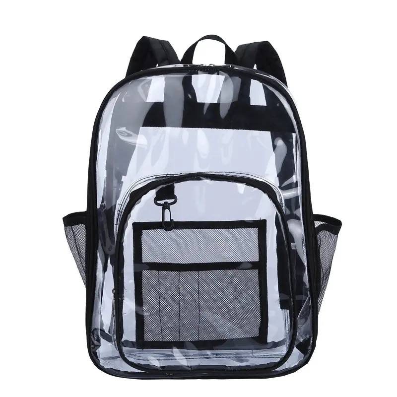 Nieuw Ontwerp Hot Grote Capaciteit Outdoor Reizen Zomer Waterdichte Pvc Rugzak Transparante Student Hoge Midden Pvc Schooltas