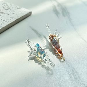 Imported Material Pure Handmade Glass Conch Pendant Glass Imitation Conch Ornament Diy Vintage Craft Gift As <b>Present</b> - Product Image 4