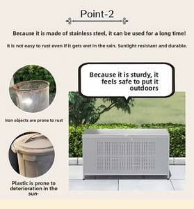 Poubelle respirante coréenne japonaise de grande capacité Triple verrouillage en acier facile à démonter installer Transport pour cuisine jardin - Product Image 2