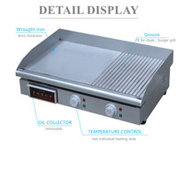 Nouvelle Plaque de Cuisson Électrique Commerciale en Acier Inoxydable, Gril Plat Haute Productivité, Machine à Snacks Portable 4.4KW