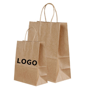 Bán buôn tùy chỉnh sinh thái thân thiện Craft kraft giấy thực phẩm Takeaway Túi Xoắn xử lý đưa ra bolsa de papel túi với logo - Product Image 1