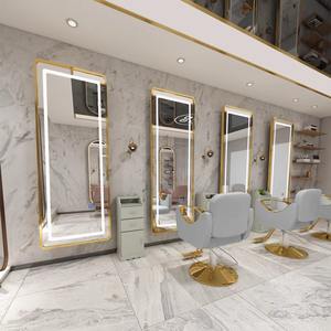 Miroirs de salon de coiffure modernes sur mesure, grand format, muraux, avec éclairage LED, en métal, pour la décoration de salons de beauté et de coiffure - Product Image 6