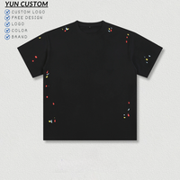 T-shirt Homme Oversize en Coton 230 GSM avec Imprimé Éclaboussures de Peinture de Haute Qualité, Personnalisable par Sérigraphie, Idéal pour le Dropshipping