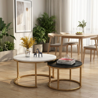 Ensemble de tables basses modernes en marbre, hauteur réglable, pour bureau, appartement, réception d'entreprise, canapé, salon