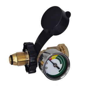 อะแดปเตอร์ตัวปรับแรงดันโพรเพนทองแดงพร้อมเกจวัดสำหรับข้อต่อถังแก๊ส POL - Product Image 3