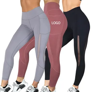 Legging Olahraga Wanita, Legging Kebugaran Pinggang Tinggi dengan Kantong, Legging Gym, Pakaian Wanita Murah