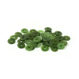 Natuurlijke Hetian Jade Cut Size Vorm Groothandel Hoge Kwaliteit Kopervormige Dubbelzijdige Platte Snijstenen Hetian Jade