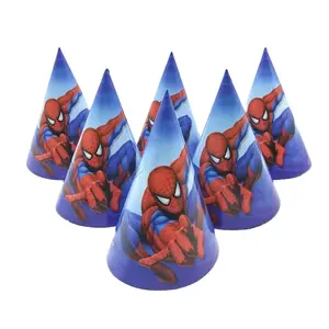 Super Hero Spiderman Party Supplies Set di stoviglie cappello di carta piatto tovaglia corno Kid Birthday Party Decoration Supplies Set