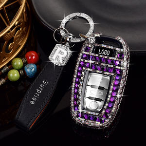 Pour Audi A4 A4L TT A6 A8 Smart 3 boutons étui à clés de voiture avec cristal Bling strass PC Type de fermeture suspendue - Product Image 6