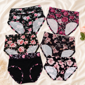 Bragas de algodón transpirables de cintura alta con control de abdomen, estilos variados, cobertura completa, multipack, talla grande, color negro, para mujer, al por mayor - Product Image 2