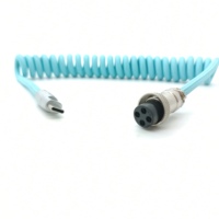USB type-c ordinateur de bureau jeu clavier mécanique câbles de données connecteur d'aviation bobine câble ressort fil manchon enroulé Nylon
