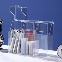 Support à stylos en acrylique transparent, organisateur de bureau carré, étagère de rangement surélevée pour armoire à miroir