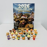 Gudang USA 2026 - Kalender Advent Natal Sapi Highland 24 Hari, Termasuk 24 Figur Mini 3D Unik untuk Hadiah