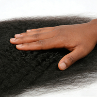 Extensions de cheveux brésiliens Remy Kinky Straight, directement de l'usine, pour tressage au crochet pré-bouclé sans nœuds, couleurs plus foncées uniquement