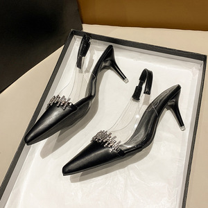 High Heels New Summer Gold Wholesale <b>Plus</b>-<b>size</b> Women's Fashion Square Toe Heels - Product Image 3