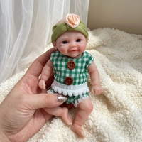 Poupée bébé fille reborn en silicone platine de 6 pouces, jouet doux |   Ensemble Cadeau de Collection Sûr et Réaliste en Miniature Effet Peau