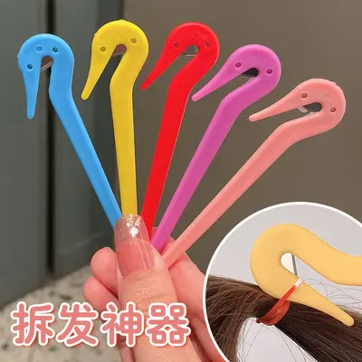 Pony pick cutting pain free elastic rubber hair band hairband remover hook tool hair tie cutter for girls