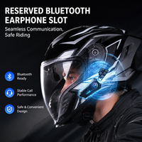 Casque de moto professionnel intégral à double visière, résistant aux chocs, avec fente Bluetooth
