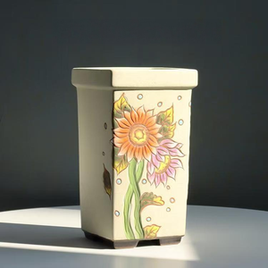 กระถางเซรามิคทรงสี่เหลี่ยม MSH ระบายอากาศได้ดี สำหรับปลูกต้นอีออนियमและไม้อวบน้ำขนาดใหญ่ สำหรับสวน - Product Image 3