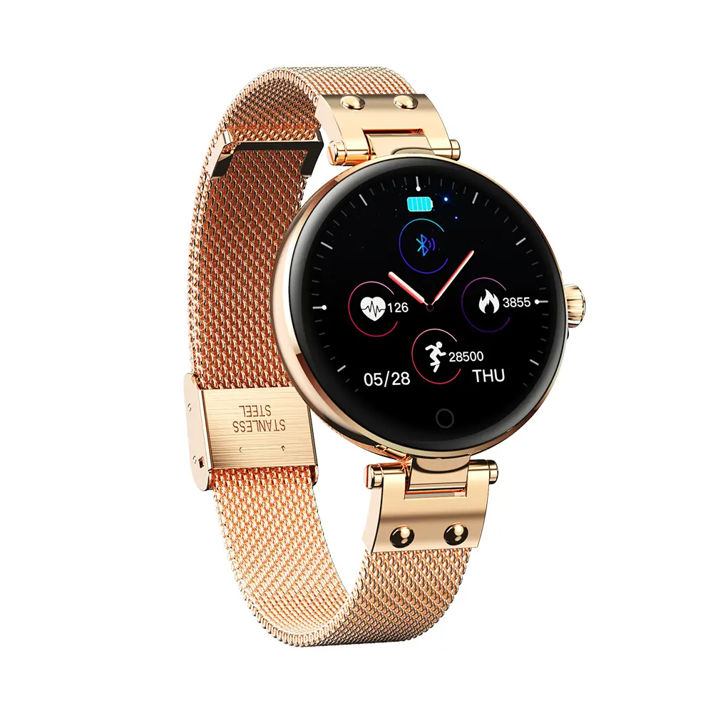 CE ROHS Round Touch Screen Display Smart Watch Blood Oxygen Fitness Alloy Watch Sports Wristwatch Ladies Watch