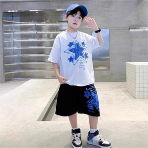 Hàng bán chạy, bán buôn, bộ đồ thể thao mùa hè in hình thời trang cho thiếu niên, bộ quần áo nam - Product Image 3