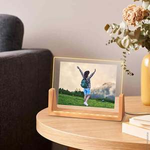 Tableau de notes personnalisé LC676 avec logo, cadeaux promotionnels en bois pour entreprises, écoles, bureaux, nom sur le bureau, mémo effaçable, acrylique LED DIY - Product Image 5