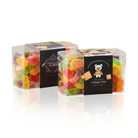 Conteneur alimentaire carré en plastique PS transparent, directement de l'usine, pour gâteaux, biscuits, bonbons, mousses, vente en gros personnalisée