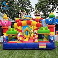 Château Gonflable Commercial Personnalisable avec Toboggan Pingouin et Aire de Jeu, Maison de Rebond en PVC pour Fêtes d'Enfants et Événements