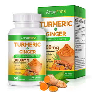 Cápsulas de Cúrcuma y Jengibre ArtoaLabs, Apoya la Salud de las Articulaciones y los Huesos, Corazón, <span class=keywords><strong>Cerebro</strong></span>, Uso en Adultos, 700 mg, Suplemento Herbal Energético - Product Image 1