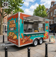 Cuisine mobile électrique extérieure en acier inoxydable avec camion de restauration clé en main entièrement équipé, chariot de nourriture de rue résistant à la rouille