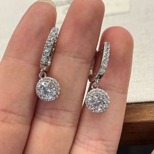 Nouveauté Dylam : Boucles d'oreilles pendantes classiques en argent S925 plaqué rhodium avec zircone cubique 5A, bijoux à clipser - Product Image 2