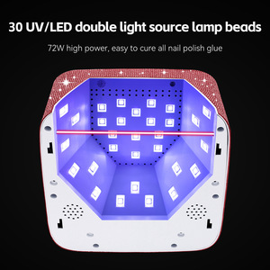 Lampe UV rechargeable 72W pour ongles, rose diamant, sans fil, sécheur de gel, 30 perles, 9600mAh pour manucure - Product Image 3