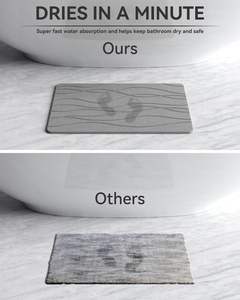 Novelty Solid Design Stone <b>Bath</b> <b>Mat</b> Fast Water Drying Super Absorbent Diatomite Bathroom <b>Mat</b> Machine Made - Product Image 3