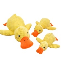 Jouet pour chien en peluche jaune en forme de canard, résistant aux morsures, en polaire ananas, interactif, pour l'entraînement des chiots