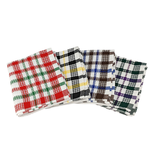 Einfarbige Gewebte Karierte Baumwoll-Geschirrtücher Saugfähige Umweltfreundliche Klassische Küchen-Reinigungstücher & Stilvolle Tischsets - Product Image 1