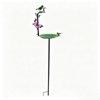 Bain d'oiseaux en fer forgé artisanal de qualité supérieure avec auvent pour cour et jardin, décoration extérieure vintage