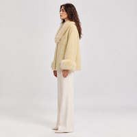 Manteau en cachemire tissé respirant pour femme, grande taille, élégant, en laine, collection Hiver 2026
