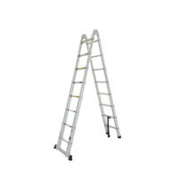 Échelle télescopique multifonctionnelle pliante en aluminium à 8 marches, design moderne, structure domestique combinée pour diverses utilisations