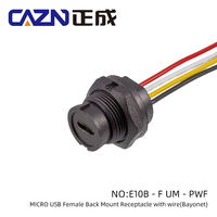 Micro USB tipo bayoneta conector impermeable IP67 conector Micro USB macho a hembra enchufe de Cable