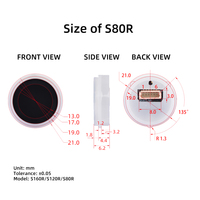 Módulo de Sensor de Huella Dactilar Capacitivo S80R, 50 Capacidades, Indicador LED RGB, Activación Táctil para Cerradura de Cajón o Armario