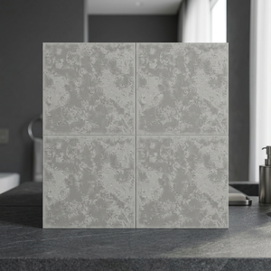 Carreaux de sol en céramique mats aspect marbre blanc veiné doré 16x16 pouces, qualité supérieure, imperméables pour intérieur - Product Image 5