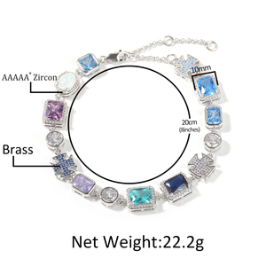 Uwin 2026 Nuova Collezione Collana con Motivo a Croce in Zirconia Cubica Blu Baby Multi-Taglio Placcata in Oro Bianco 18K - Product Image 2
